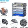 imageMarbrasse 5 Tier Paper Organizer Letter Tray Mesh Desk File Organizer with Handle Paper Sorter Desk Organizer for Home Office SuppliesBlack5 Tier  Grey