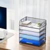 imageMarbrasse 5 Tier Paper Organizer Letter Tray Mesh Desk File Organizer with Handle Paper Sorter Desk Organizer for Home Office SuppliesBlack5 Tier  Grey