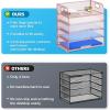 imageMarbrasse 5 Tier Paper Organizer Letter Tray Mesh Desk File Organizer with Handle Paper Sorter Desk Organizer for Home Office SuppliesBlack5 Tier  Pink