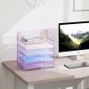 imageMarbrasse 5 Tier Paper Organizer Letter Tray Mesh Desk File Organizer with Handle Paper Sorter Desk Organizer for Home Office SuppliesBlack5 Tier  Purple