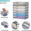 imageMarbrasse 6 Tier Paper Organizer Letter Tray  Mesh Desk File Organizer with Handle Paper Sorter Organizer for LetterA4 Office File Folder Holder  Black6 Tier  Grey