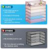 imageMarbrasse 6 Tier Paper Organizer Letter Tray  Mesh Desk File Organizer with Handle Paper Sorter Organizer for LetterA4 Office File Folder Holder  Black6 Tier  Pink