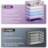imageMarbrasse 6 Tier Paper Organizer Letter Tray  Mesh Desk File Organizer with Handle Paper Sorter Organizer for LetterA4 Office File Folder Holder  Black6 Tier  Purple