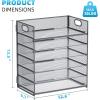 imageMarbrasse 6 Tier Paper Organizer Letter Tray  Mesh Desk File Organizer with Handle Paper Sorter Organizer for LetterA4 Office File Folder Holder  Black6 Tier  Grey