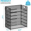 imageMarbrasse 6 Tier Paper Organizer Letter Tray  Mesh Desk File Organizer with Handle Paper Sorter Organizer for LetterA4 Office File Folder Holder  Black6 Tier  Black