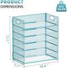 imageMarbrasse 6 Tier Paper Organizer Letter Tray  Mesh Desk File Organizer with Handle Paper Sorter Organizer for LetterA4 Office File Folder Holder  Black6 Tier  Blue
