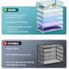 imageMarbrasse 6 Tier Paper Organizer Letter Tray  Mesh Desk File Organizer with Handle Paper Sorter Organizer for LetterA4 Office File Folder Holder  Black6 Tier  Blue