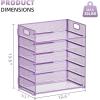 imageMarbrasse 6 Tier Paper Organizer Letter Tray  Mesh Desk File Organizer with Handle Paper Sorter Organizer for LetterA4 Office File Folder Holder  Black6 Tier  Purple