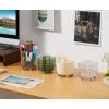 imageMarbrasse Desk Organizer 360Degree Rotating Pen Pencil Holder for Desk Desk Organizers and Accessories with 5 Compartments Pencil Organizer Transparent gold edgeDark green
