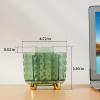 imageMarbrasse Desk Organizer 360Degree Rotating Pen Pencil Holder for Desk Desk Organizers and Accessories with 5 Compartments Pencil Organizer Transparent gold edgeDark green