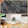 imageMarbrasse Desk Organizer 360Degree Rotating Pen Pencil Holder for Desk Desk Organizers and Accessories with 5 Compartments Pencil Organizer Transparent gold edgeMilky white