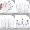 imageMarbrasse Desk Organizer 360Degree Rotating Pen Pencil Holder for Desk Desk Organizers and Accessories with 5 Compartments Pencil Organizer Transparent gold edgeTransparent silver edge