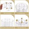 imageMarbrasse Desk Organizer 360Degree Rotating Pen Pencil Holder for Desk Desk Organizers and Accessories with 5 Compartments Pencil Organizer Transparent gold edgeTransparent gold edge