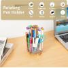 imageMarbrasse Desk Organizer 360Degree Rotating Pen Pencil Holder for Desk Desk Organizers and Accessories with 5 Compartments Pencil Organizer Transparent gold edgeTransparent gold edge