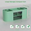 imageMarbrasse Desk Organizer Pen Holder for Desk with 3 Drawers MultiFunctional Pencil Holder Desk Organizers and Accessories with 7 Compartments for Home School ClassroomWhiteGreen