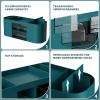 imageMarbrasse Desk Organizer Pen Holder for Desk with 3 Drawers MultiFunctional Pencil Holder Desk Organizers and Accessories with 7 Compartments for Home School ClassroomWhiteDark Green