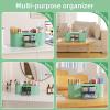 imageMarbrasse Desk Organizer Pen Holder for Desk with 3 Drawers MultiFunctional Pencil Holder Desk Organizers and Accessories with 7 Compartments for Home School ClassroomWhiteGreen