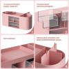 imageMarbrasse Desk Organizer Pen Holder for Desk with 3 Drawers MultiFunctional Pencil Holder Desk Organizers and Accessories with 7 Compartments for Home School ClassroomWhitePink