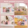 imageMarbrasse Desk Organizer Pen Holder for Desk with 3 Drawers MultiFunctional Pencil Holder Desk Organizers and Accessories with 7 Compartments for Home School ClassroomWhitePink