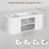 imageMarbrasse Desk Organizer Pen Holder for Desk with 3 Drawers MultiFunctional Pencil Holder Desk Organizers and Accessories with 7 Compartments for Home School ClassroomWhiteWhite