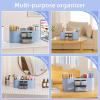 imageMarbrasse Desk Organizer Pen Holder for Desk with 3 Drawers MultiFunctional Pencil Holder Desk Organizers and Accessories with 7 Compartments for Home School ClassroomWhiteBlue
