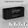 imageMarbrasse Desk Organizer Pen Holder for Desk with 3 Drawers MultiFunctional Pencil Holder Desk Organizers and Accessories with 7 Compartments for Home School ClassroomWhiteBlack