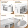 imageMarbrasse Desk Organizer Pen Holder for Desk with 3 Drawers MultiFunctional Pencil Holder Desk Organizers and Accessories with 7 Compartments for Home School ClassroomWhiteWhite