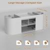 imageMarbrasse Desk Organizer Pen Holder for Desk with 3 Drawers MultiFunctional Pencil Holder Desk Organizers and Accessories with 7 Compartments for Home School ClassroomWhiteGrey
