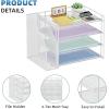 imageMarbrasse Desk Organizer and Accessories4Tier Paper Letter Tray Organizer with File HolderDesk Accessories ampamp Workspace Desktop Organizers for School Home Office Desk Supplies BlackWhite
