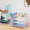 imageMarbrasse Desk Organizer and Accessories4Tier Paper Letter Tray Organizer with File HolderDesk Accessories ampamp Workspace Desktop Organizers for School Home Office Desk Supplies BlackPink