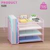 imageMarbrasse Desk Organizer and Accessories4Tier Paper Letter Tray Organizer with File HolderDesk Accessories ampamp Workspace Desktop Organizers for School Home Office Desk Supplies BlackPink