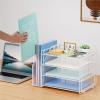 imageMarbrasse Desk Organizer and Accessories4Tier Paper Letter Tray Organizer with File HolderDesk Accessories ampamp Workspace Desktop Organizers for School Home Office Desk Supplies BlackWhite