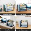 imageMarbrasse Desk Organizer and Accessories4Tier Paper Letter Tray Organizer with File HolderDesk Accessories ampamp Workspace Desktop Organizers for School Home Office Desk Supplies BlackBlack