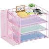 imageMarbrasse Desk Organizer and Accessories4Tier Paper Letter Tray Organizer with File HolderDesk Accessories ampamp Workspace Desktop Organizers for School Home Office Desk Supplies BlackPink