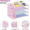 imageMarbrasse Desk Organizer and Accessories4Tier Paper Letter Tray Organizer with File HolderDesk Accessories ampamp Workspace Desktop Organizers for School Home Office Desk Supplies BlackPink