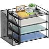 imageMarbrasse Desk Organizer and Accessories4Tier Paper Letter Tray Organizer with File HolderDesk Accessories ampamp Workspace Desktop Organizers for School Home Office Desk Supplies BlackBlack