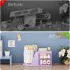 imageMarbrasse Desk Organizer with 2 Drawer 360Rotating Pen Holder for Desk Desk Organizers and Accessories with 6 Slots Pencil Organizer  2 Drawer Art Supply Storage Box Caddy for Office WhitePurple