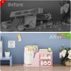 imageMarbrasse Desk Organizer with 2 Drawer 360Rotating Pen Holder for Desk Desk Organizers and Accessories with 6 Slots Pencil Organizer  2 Drawer Art Supply Storage Box Caddy for Office WhitePink