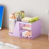 imageMarbrasse Desk Organizer with 2 Drawer 360Rotating Pen Holder for Desk Desk Organizers and Accessories with 6 Slots Pencil Organizer  2 Drawer Art Supply Storage Box Caddy for Office WhitePurple