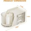 imageMarbrasse Desk Organizer with 2 Drawer 360Rotating Pen Holder for Desk Desk Organizers and Accessories with 6 Slots Pencil Organizer  2 Drawer Art Supply Storage Box Caddy for Office WhiteBeige