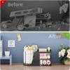 imageMarbrasse Desk Organizer with 2 Drawer 360Rotating Pen Holder for Desk Desk Organizers and Accessories with 6 Slots Pencil Organizer  2 Drawer Art Supply Storage Box Caddy for Office WhiteBlack