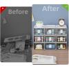 imageMarbrasse Desk Organizer with 6 Drawers 3 Tier Stackable Storage Drawers Plastic Makeup Storage Office Organizers and Storage Desk Storage Box for Office School HomeWhite  2Pack