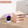 imageMarbrasse Desk Organizer with 6 Drawers 3 Tier Stackable Storage Drawers Plastic Makeup Storage Office Organizers and Storage Desk Storage Box for Office School HomePink  4 Drawers