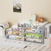 imageMarbrasse Desk Organizer with 6 Drawers 3 Tier Stackable Storage Drawers Plastic Makeup Storage Office Organizers and Storage Desk Storage Box for Office School HomeWhite  2Pack