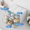imageMarbrasse Desk Organizer with 6 Drawers 3 Tier Stackable Storage Drawers Plastic Makeup Storage Office Organizers and Storage Desk Storage Box for Office School HomeWhite  2Pack