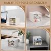 imageMarbrasse Desk Organizer with 6 Drawers 3 Tier Stackable Storage Drawers Plastic Makeup Storage Office Organizers and Storage Desk Storage Box for Office School HomeWhite  4 Drawers