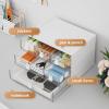 imageMarbrasse Desk Organizer with 6 Drawers 3 Tier Stackable Storage Drawers Plastic Makeup Storage Office Organizers and Storage Desk Storage Box for Office School Home3 Tier Stackable Storage Drawers