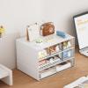 imageMarbrasse Desk Organizer with 6 Drawers 3 Tier Stackable Storage Drawers Plastic Makeup Storage Office Organizers and Storage Desk Storage Box for Office School Home3 Tier Stackable Storage Drawers