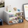 imageMarbrasse Desk Organizer with 6 Drawers 3 Tier Stackable Storage Drawers Plastic Makeup Storage Office Organizers and Storage Desk Storage Box for Office School HomeWhite  2 Drawers
