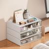 imageMarbrasse Desk Organizer with 6 Drawers 3 Tier Stackable Storage Drawers Plastic Makeup Storage Office Organizers and Storage Desk Storage Box for Office School Home3 Tier Stackable Storage Drawers